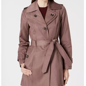London Fog Belted Hooded Trench Coat Size XL